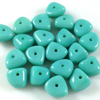 25 Vintage Aqua Teal Czech Triangle Glass Beads