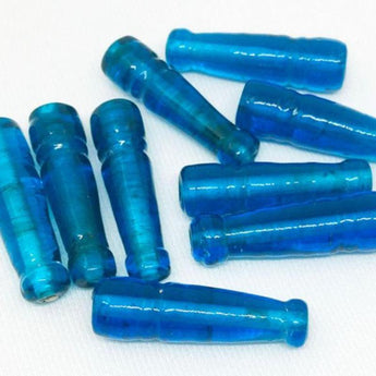 10 Vintage Translucent Aqua Blue Focal Pawn Glass Beads