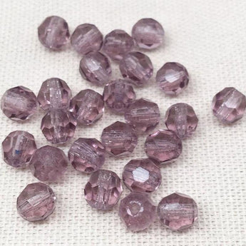 25 Vintage Amethyst Purple German Glass Beads