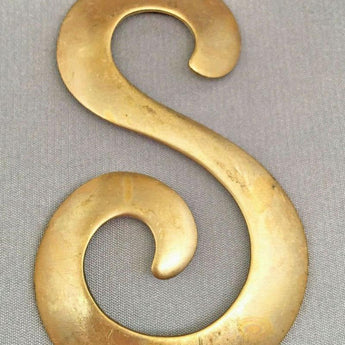 1 Vintage Brass "S" Metal Stamping