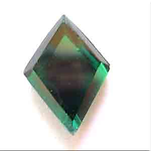 4 Vintage Emerald Green Diamond Glass Cabochons # 8253