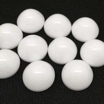 10 Vintage White Domed Glass Cabochons