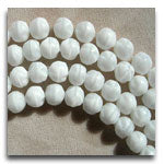 25 Vintage Milky White Baroque Round Glass Beads #6048