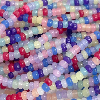 1 Hank Opal Kaleidoscope Czech Glass Seed Beads