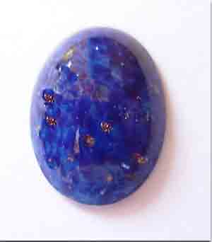 1 Vintage Lapis Oval Glass Cabochon #4962