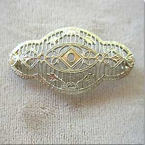 2 Antique 1920's Classic Filigree Pin Fronts #8473