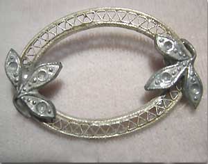 2 Antique Oval Filigree Oval Metal Findings #8413