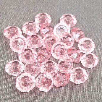 50 Vintage Rose Pink German Rivoli Rondelle Glass Beads