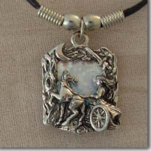 1 Vintage Horse Carriage Metal Pendant 25mm