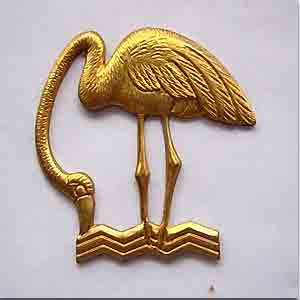 1 Vintage Brass Flamingo Metal Jewelry Stamping #9069