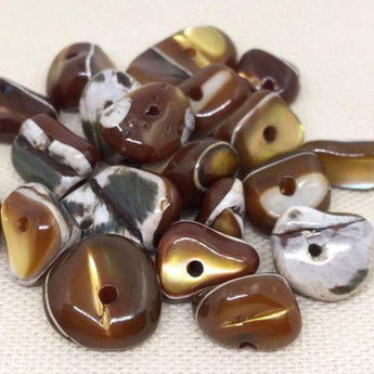 20 Caramel Mother of Pearl Beads