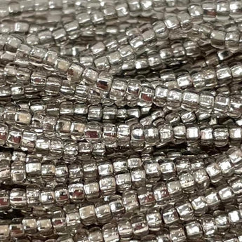 1 Hank Silver Lined Light Black Diamond Czech Glass Seed Beads