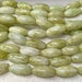 10 Vintage Olive Green Picasso Oval Glass Beads