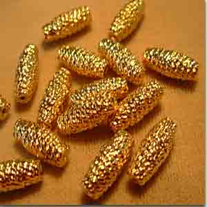 20 Vintage Gold Plated Oval Metal Beads