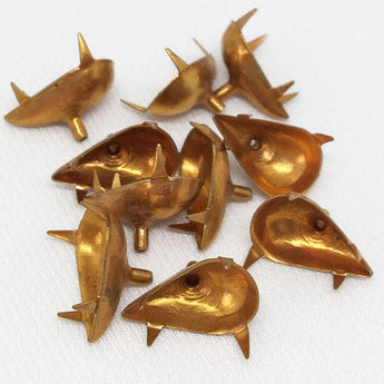 10 Vintage Brass Pear Settings