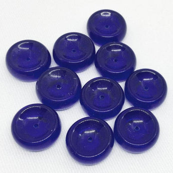 10 Vintage Cobalt Blue Czech Glass Beads