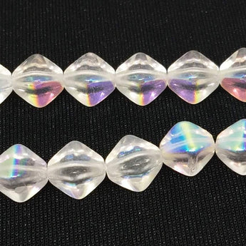 25 AB Clear Czech Bicone Glass Beads