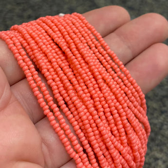 1 Hank Salmon Czech Glass Seed Beads