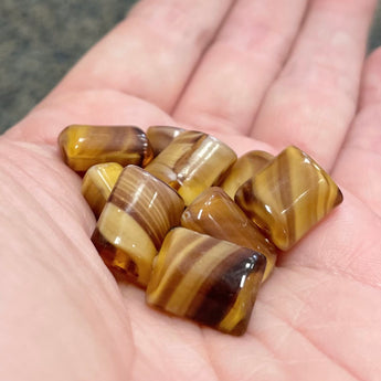 10 Vintage Golden Caramel Yellow Japan Glass Beads