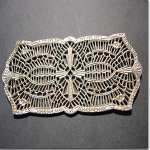 2 Vintage Silver Lace Filigrees #8411