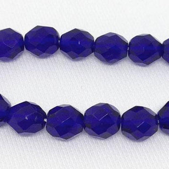 25 Cobalt Blue Czech Faceted Glass Beads