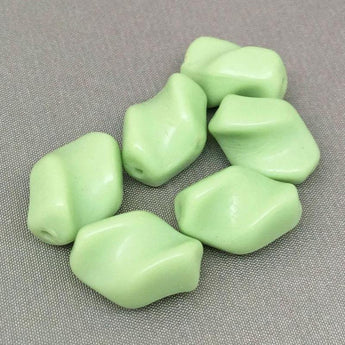 6 Light Green German Glass Beads