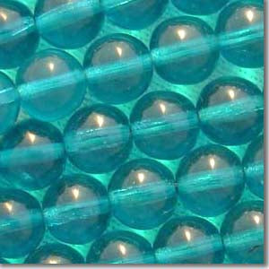 25 Vintage Czech Capri Blue Round Glass Beads #6059