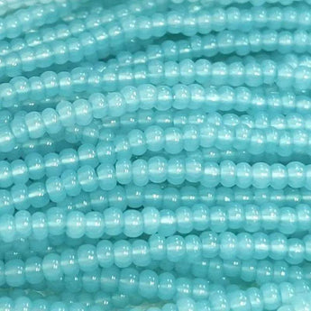 1 Hank Blue Aqua Cerulean Light Opal Czech Glass Seed Beads Size 11/0