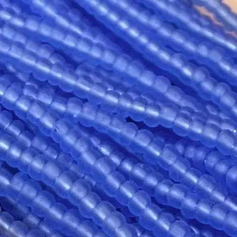 1 Hank Blue Sapphire Light Czech Matte Glass Seed Beads Size 11/0