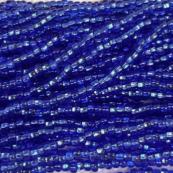 1 Hank Blue Sapphire Silver Lined Czech Glass Seed Beads Size 11/0