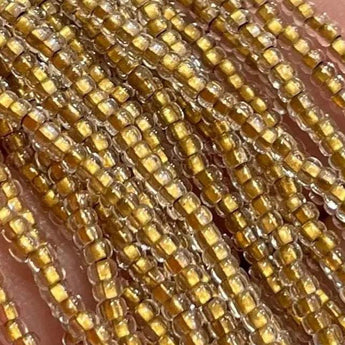 1 Hank Bronze Lined Crystal Czech Glass Seed Beads 11/0.