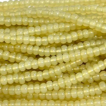 1 Hank Greasy Yellow Opal Czech Glass Seed Beads Size 11/0