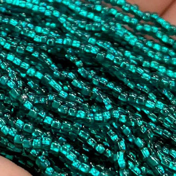 Green Emerald Czech Silver Lined Glass Seed Beads, Size 11/0.