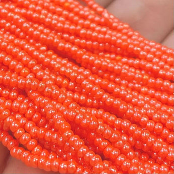 Orange Dark Luster Czech Glass Seed Beads, Size 11/0.