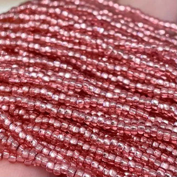 1 Hank Pink Rose Silver Lined Czech Glass Seed Beads Size 11/0