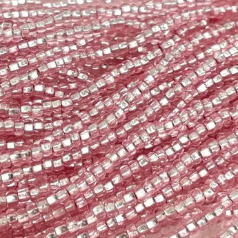 Pink Rose Vivid Light Silver Lined Czech Glass Seed Beads Size 11/0