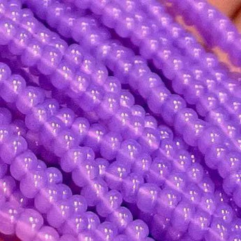 1 Hank Purple Amethyst Opal Czech Glass Seed Beads, size 11/0.