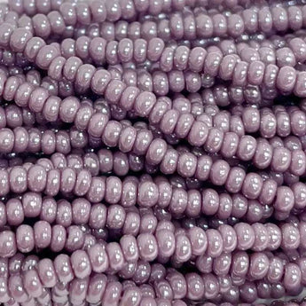 1 Hank Purple Lavender Luster Czech Glass Seed Beads Size 11/0