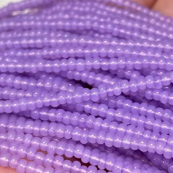 1 Hank Purple Lavender Opal Czech Glass Seed Beads, Size 11/0.