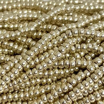 1 Hank Silver Metallic Czech Glass Seed Beads Size 11/0