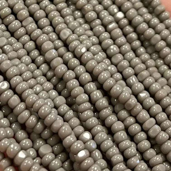 1 Hank Taupe Gray Charlotte Czech Glass Seed Beads, Size 11/0.