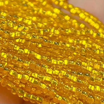 1 Hank Yellow Sun Silver Lined Czech Glass Seed Beads Size 11/0