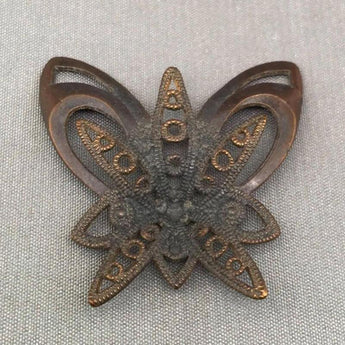 4 Aged Brass Metal Butterfly Findings