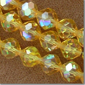 2 Lite Topaz AB Swarovski Crystal Beads  #3113