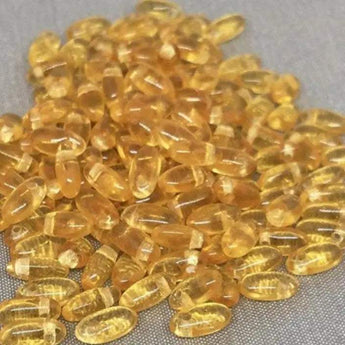 10g Topaz Czech Rizo Glass Seed Beads, 6x3mm, transparent amber beads.