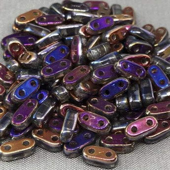 10g Vitrail Medium Czech 2-Hole Shim Glass Beads, 6x2mm size