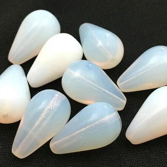 12 Mixed Opal White Czech Teardrop Glass Beads Sea Beads