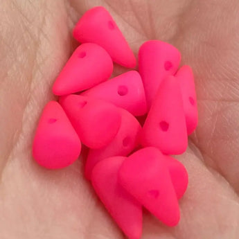  Pink Neon Czech Spike Matte Mini Glass Beads