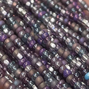 1 Hank Mixed Lumi Purple Czech Glass Seed Beads