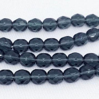 50 Montana Blue Czech Faceted Glass Beads